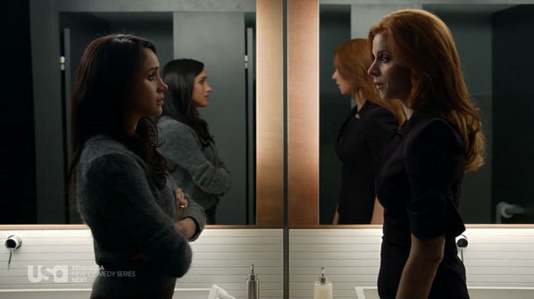 tmusings's tweet photo. Donna: "The cleaner they look, the more dirt they've swept under the rug." -Take note ppl. Donna knows. #Suits http://t.co/X2roJwR9Hn
