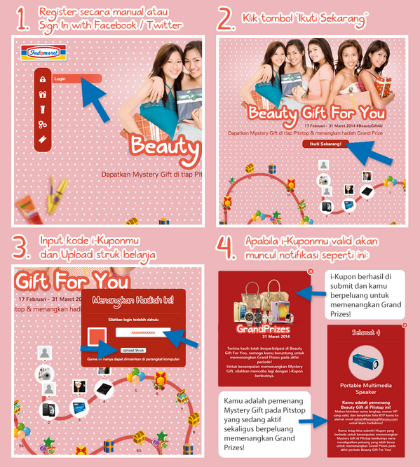 infokuis's tweet photo. Masih ada banyak waktu untuk kamu menangin ratusan hadiah keren di #BeautyGift4U http://t.co/W6XA9UZkW8 @Indomaret  http://t.co/kvbBqpom5k