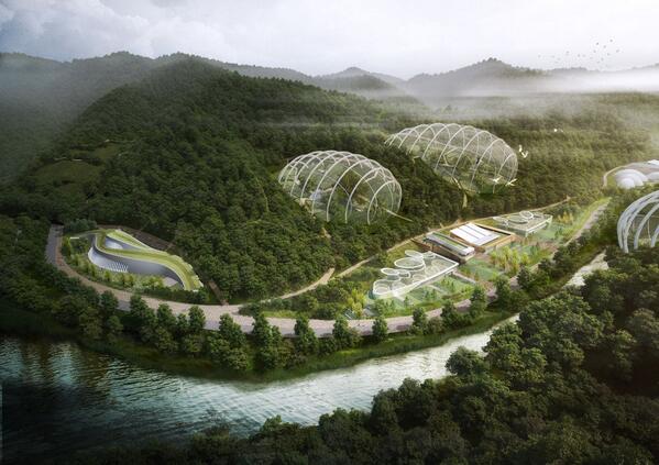 verge's tweet photo. These giant glass biodomes could help save endangered animals http://t.co/hLSRtctuE1 http://t.co/Q6I950PAGH