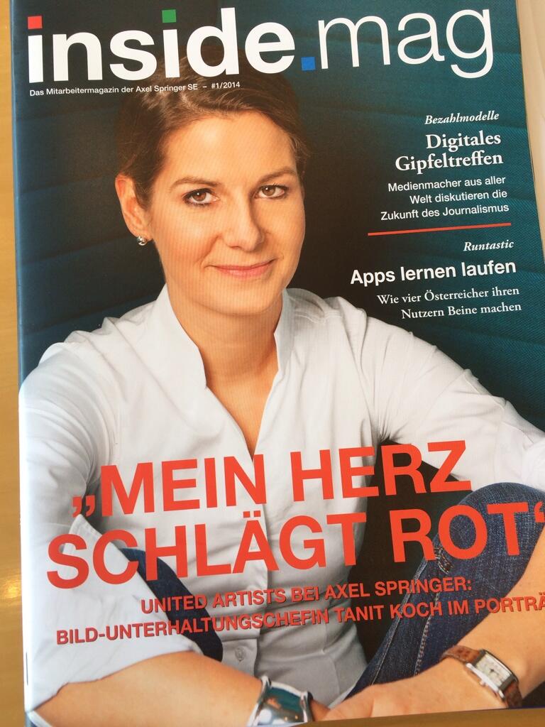 Kai Diekmann I Am So Proud To Be A Colleague Of That Great Cover Girl Tanit Bild Http T Co Yrdm4zzki8