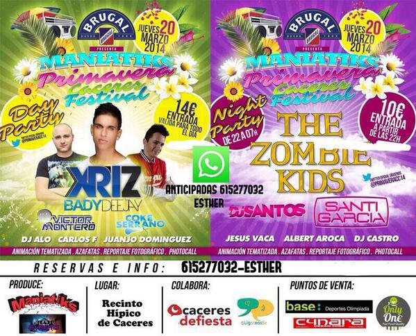 Lunilunitta's tweet photo. ENTRADAS🌺FIESTA DE LA PRIMAVERA🌺📞615277032 @PrimaveraCC14 @caceresdefiesta @estudiantesdCC @estudiantesdCC ESTÁN ✈️ http://t.co/vKzTvrbY7C