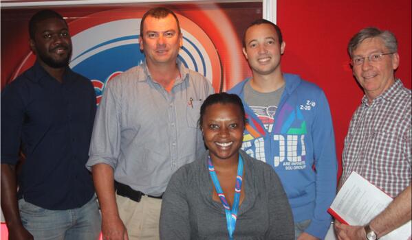 EWBNMMU's tweet photo. From left to right: Marchello, Mr du Preez, Queenie(Algoa fm), Robin and Roy(Algoa fm) #representing, EWB http://t.co/N8aCUE54IQ