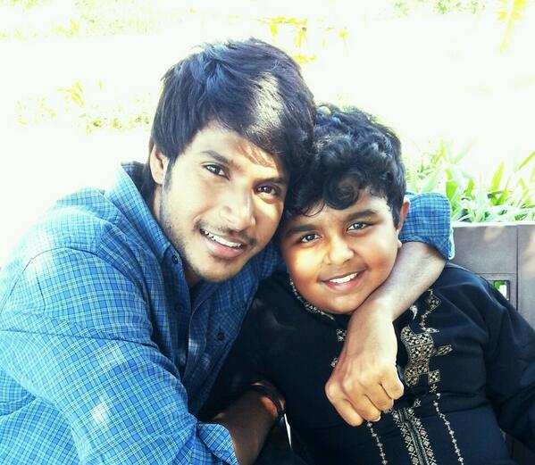 sundeepkishan's tweet photo. Me with my Favourite Co-star Master Nikhil Abburi , he has a super fun role in #RaRaKrishnayya :) http://t.co/qyjfRnBwmR