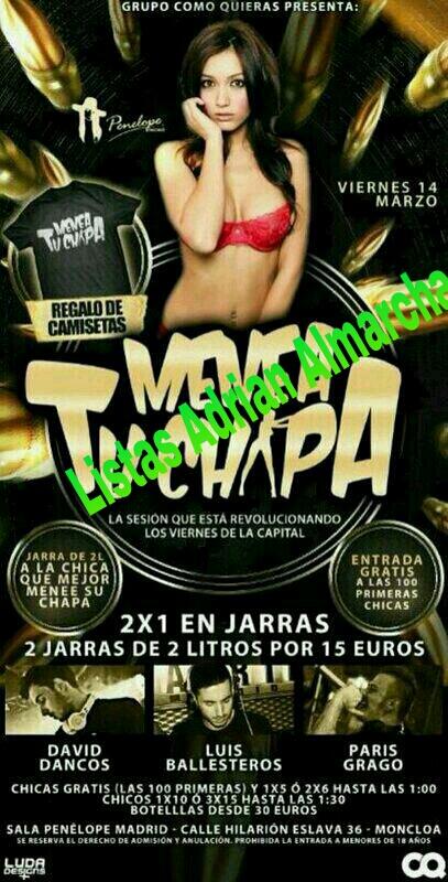 ListaAdrianA's tweet photo. Penelope Madrid presenta esta noche #MeneaTuchapa regalo de camisetas y muchas sorpresas más! #listasADRIANAlmarcha http://t.co/BSfcAujIam