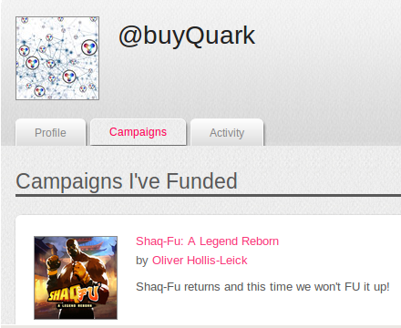 BuyQuark's tweet photo. I just contributed to ShaqFu #game on #Indiegogo.  Hurry up @ShaqFuIsBack!  I want to kick some butt, @Shaq style! http://t.co/a28hwcyL5J