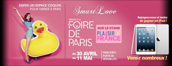 PrTurc's tweet image. Rendez-vous du 30 avril au 11 mai, à la Porte de Versailles sur le Stand de Plaisir de France. Jeu Concours SmartLove