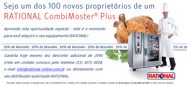 RATIONAL_AG's tweet photo. Seja um dos 100 novos proprietários de um #RATIONAL #CombiMaster Plus. http://t.co/SHZeLt6Zyv
