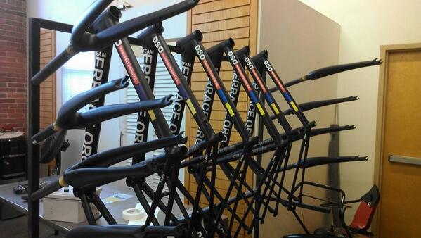 2014 race bikes are back from the painter and man do they look SWEET! #cycling