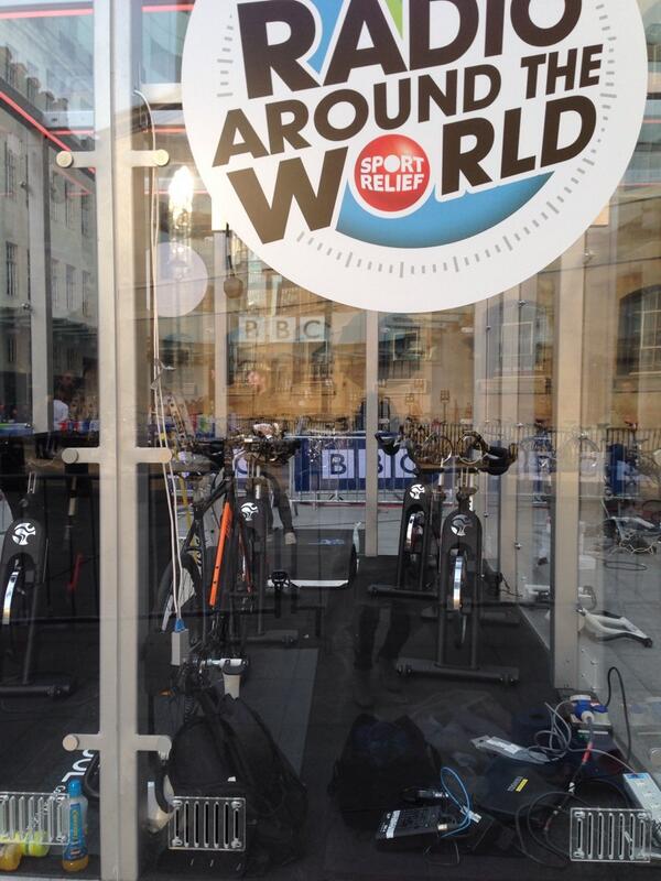 velorutionx's tweet photo. The @sportrelief box looking good for @grimmers . Quite a ride 12hours on a @eastwaybikes on a @BKOOLsport trainer http://t.co/XLadm8lblh