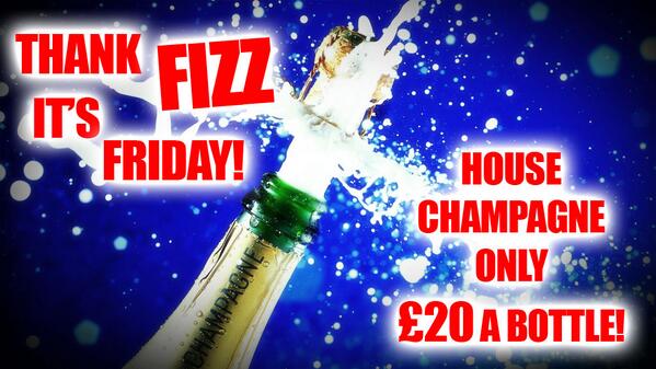 Team_Buffalo's tweet photo. Hey everyone! it's Fizz Friday! Get down the Buffalo bar for some bubbles... you know it makes you happy
#FizzFriday http://t.co/IXuTWkLZsG