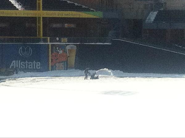 frogtownkirk's tweet photo. Spring in Toledo: a snowblower at Fifth/Third Field. http://t.co/X1L2E4jeEk