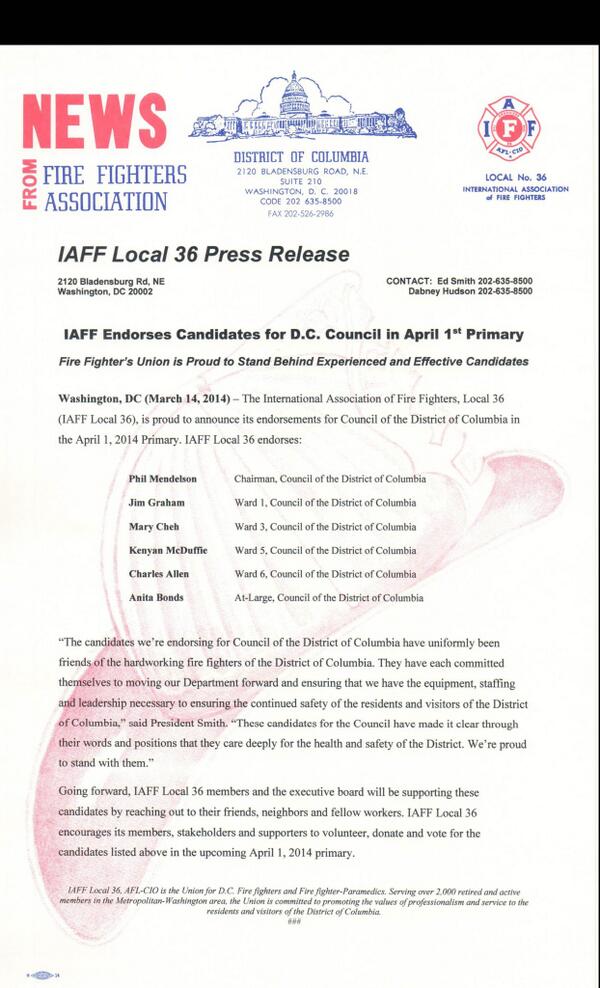 JimGrahamWard1's tweet photo. RT"@MattAbbruzzese: @IAFF36 Firefighters Endorse @JimGrahamWard1 @JimGraham2014 #Ward1 Re-Election! @ECSmithLocal36 http://t.co/AcOmSoDDRO"