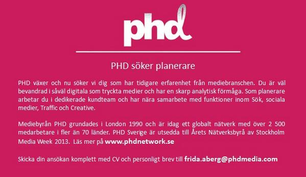 phdsverige's tweet photo. Vi söker planerare http://t.co/M4m0LpI5hQ