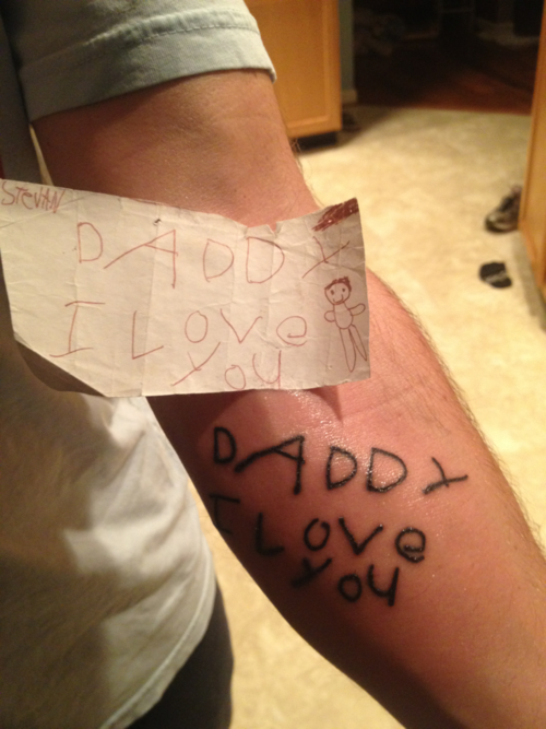 RealGirlLand's tweet photo. If this tattoo doesn't melt your heart, you are made of stone. http://t.co/wvDgNdIUzy