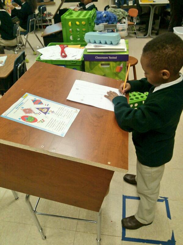kt3koch's tweet image. #2029Wildcat @atonementmke testing out standing desk prototype. Thank you Mr. Schafer! #workspacesthatwork #IAMWEARE