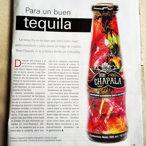 SantiagoUribe27's tweet photo. Revista paladares del @elcolombiano da a conocer un excelente acompañante para las bebidas @SangritaDC @SonBebidas http://t.co/FH2BB1eE8A
