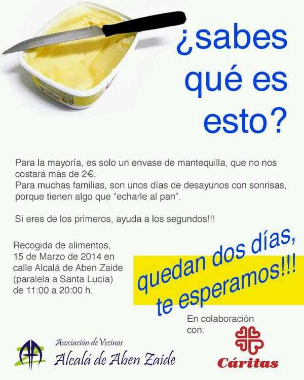 Y el lunes llevarán desayuno al cole... sí o sí !!! Cáritas nos necesita. AYÚDANOS A AYUDAR!!!!