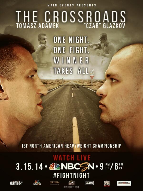 Main_Events's tweet photo. Follow and RT for a chance to win a poster signed by heavyweights Tomasz Adamek and @CzarGlazkov! #FightNight http://t.co/BsYiofmD6s