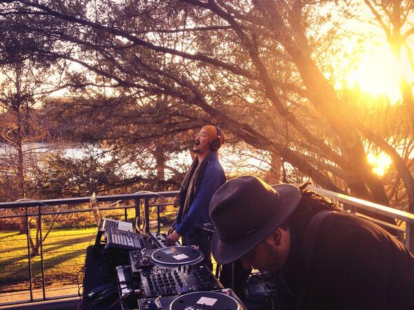 Ableton's tweet photo. Last night @Soulection homies @AbJonian & @starRo75 rocking the dusk set on the balcony of #AbletonSpaces #SXSW14 http://t.co/Mb2SyY6zU1