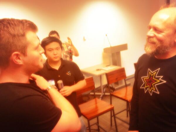 gwenaussem's tweet image. Amazing connections being made at the Seattle #hardwareworkshop. Quin from @plantiga meets Stanley from @tether