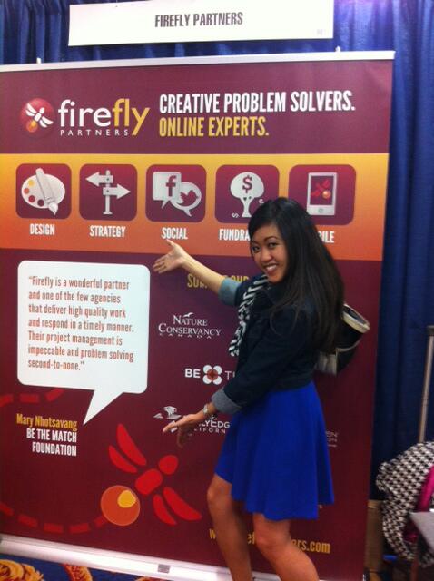 FireflyPartners's tweet photo. Our friend @mnhot from @BeTheMatch stopped by our booth at #14NTC. She had nice things to say in person too! http://t.co/hXDoZRPkLz