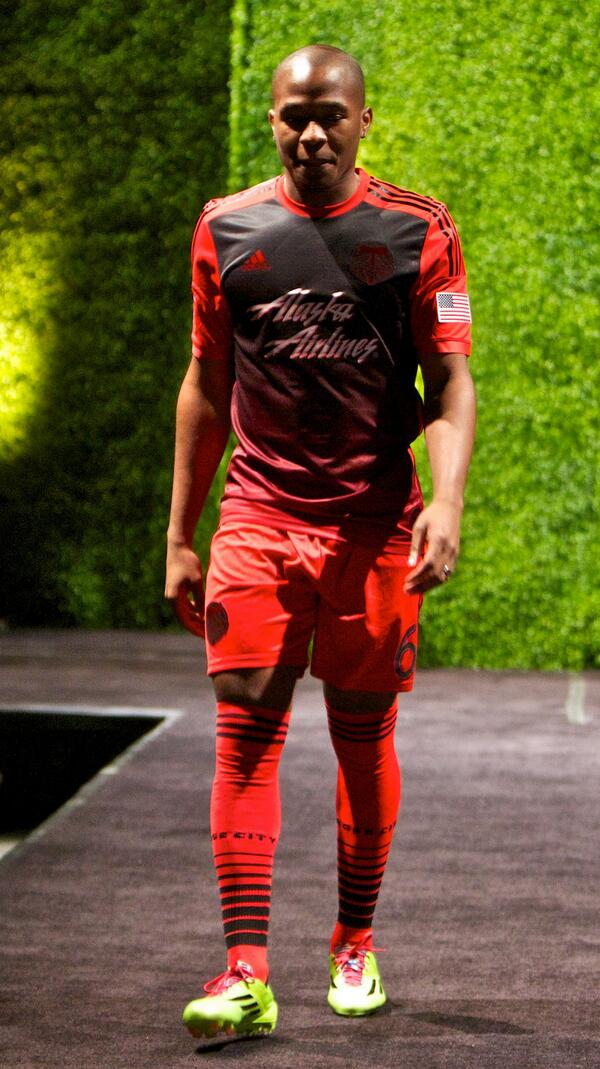 TimbersFC's tweet photo. You saw it on runway. Now see it on pitch. #RoseCityRed debuts for #PORvCHI. Get yours: http://t.co/YaSu2BJp1s #RCTID http://t.co/EStTeGmfM7