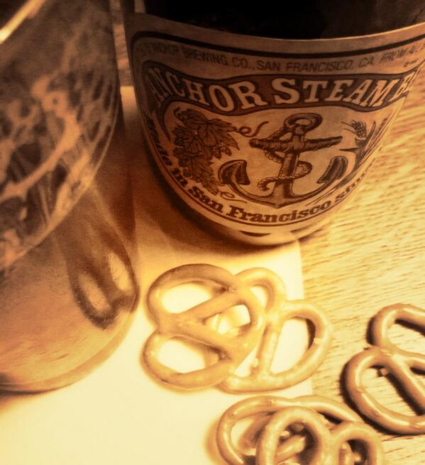 Kick-starting the weekend with a beer and pretzels at <a href="/BigEasyLondon/">Big Easy London</a>.