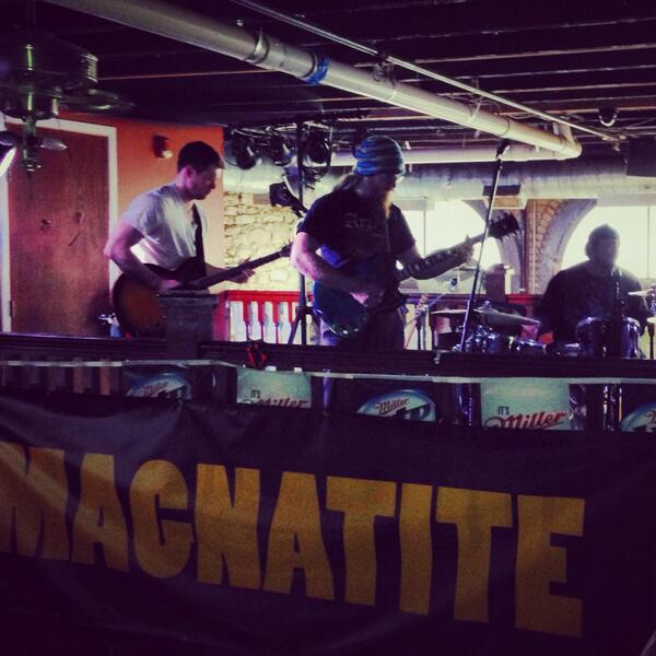 Do512's tweet photo. #Magnatite rocking it out @ the Aquarium! Get here early for free hookups! @fullsceneahead #channelthree #do512 #sxsw http://t.co/Z8RLYG52KL