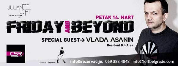 loftbg's tweet photo. Friday and Beyond @ #julianloft proudly presents Mr. @VladaAsanin! Rezervacije 0693884848 #petak #nocnizivot http://t.co/Lyq2uRzefb