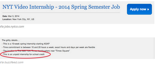 thebafflermag's tweet image. RT @ProPublica @nytimes removes posting for unpaid student intern: propub.ca/1eAuEEX  #projectintern v @BuzzFeed
