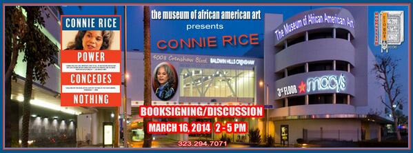 I will be at the Museum of African American Art this Sunday at 2p.m. I hope to see you there.