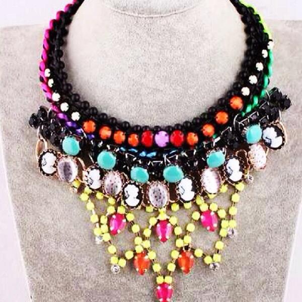 sparkle_ruby's tweet image. Make a statement! So unique #multicoloured #cameo #necklace #spatkleruby
