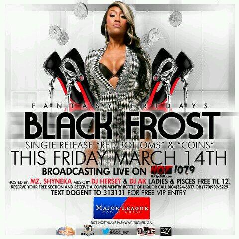 MAJORLEAGUEBAR's tweet photo. Fantasy Fridays @BLACKFROST single release party with music by @DrealDJHERSHEY @djakatl Ladies &amp; pisces free till 12. http://t.co/pkGJS28YQC