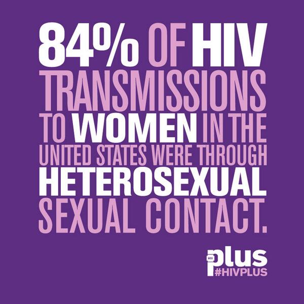 HIVPlusMag's tweet photo. 84% of HIV transmissions to women in the United States were through heterosexual sexual contact. #HIVPLUS http://t.co/IpJcotdunu