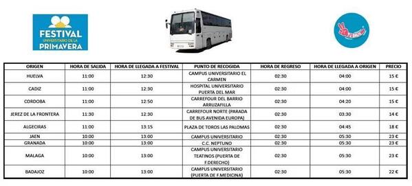 NO PODÉIS FALTAR! AUTOBUSES DESDE TODOS LOS LUGARES!