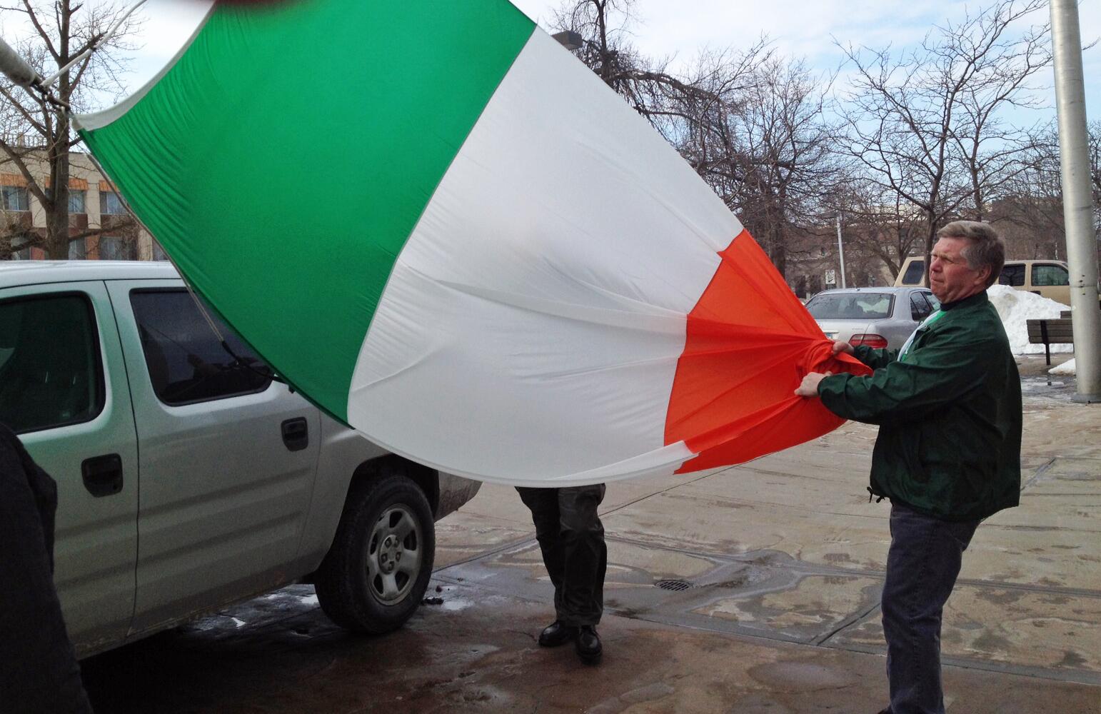 newzjunky on Twitter "The flag of Ireland was raised at 5PM Friday at