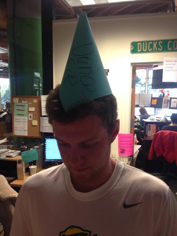 ASUOFinance's tweet image. Congrats to Ryans for receiving the first ever controller dunce cap for forgetting to re-order a new stack of P.Os.