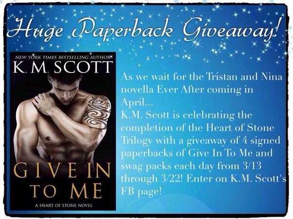 laurenALERT's tweet photo. Give Into Me by KM Scott - Giveaway
https://t.co/ANtmhiYl7H http://t.co/lkqnZWWZAW