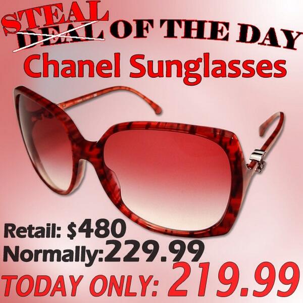 SavingsHUB's tweet photo. BRAND NEW CHANEL SUNGLASSES 
LOWEST PRICE ANYWHERE!

Save over 54% Off Today!!!

http://t.co/wqS3gYOmMf

#chanel http://t.co/JklIX62d5C