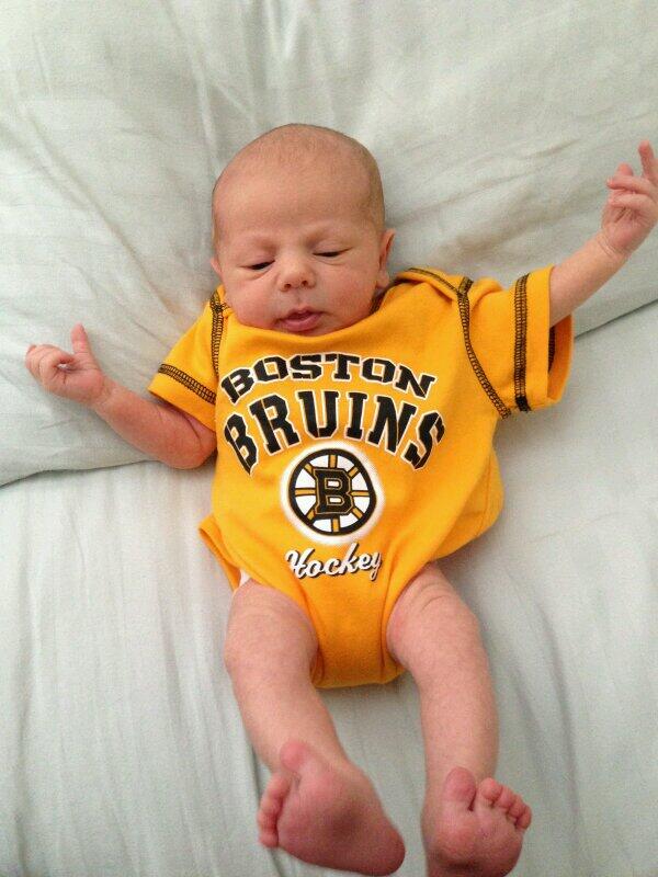 shudocta's tweet photo. @NHLBruins are 7-0 since Baby Bear (his actual name) was born during the game vs. the @NYRangers  on the 2nd. http://t.co/QJLwUu8aVi