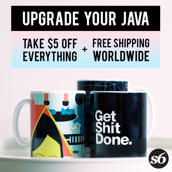 society6's tweet photo. #UpgradeYourJava #Mugs $5 off + free shipping on Society6 orders today, worldwide! -- http://t.co/kWUF0oOOS9 | http://t.co/VxAfGu5BNl