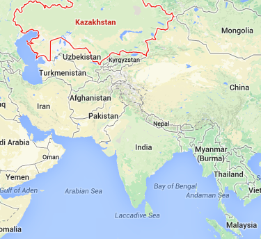 One of the possible locations of MH370 is on the border of Kazakhstan