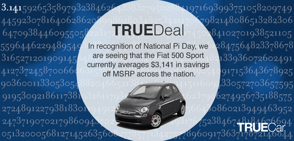 TrueCar's tweet photo. In recognition of National Pi Day….http://t.co/Q9U0Psa00E http://t.co/lxndXbicRJ