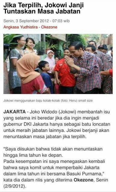 feriutomo's tweet photo. Ini berita tahun 2012 saat jokowi kampanye pilkada jakarta.orang2 indonesia gampang kagum/gumun&amp;gampang lupa/amnesia http://t.co/gPbgaRIatG