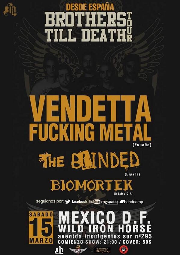 ARTANDMODELS's tweet image. Mañana BIOMORTEK / Metal Industrial, junto a de Vendetta FM, &amp;amp; The Blinded, a las 21.00 en el Wild Iron Horse, $50.