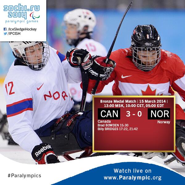 Canada takes bronze with goals from Brad Bowden <a href="/bow27/">Brad Bowden</a> and Billy Bridges <a href="/BillyBridges18/">Billy Bridges</a>