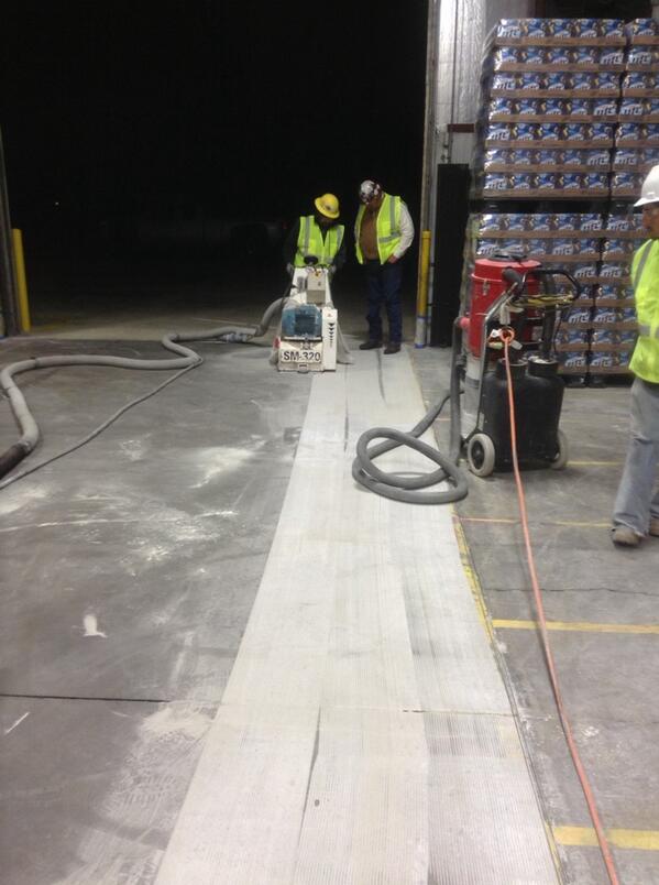 ArdorSolutions's tweet photo. Crew dialing in Shaver to remove 1/2" of 25' wide aisle ways http://t.co/VN2Zug7nQm