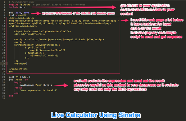 Live Calculator Math Module Using Ruby And Sinatra Dzone