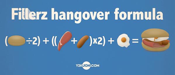 y2kjon's tweet photo. The last thing you want to be doing with a hangover is maths! But this @Fillerz formula may be just what you need. http://t.co/VVS7ejrKGA