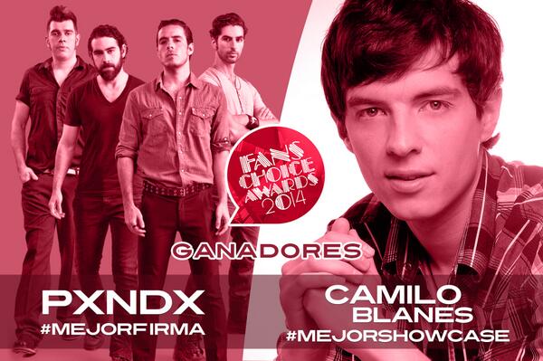 fchamx's tweet photo. Los ganadores en los @fchamx 2014 fueron @pxndxmusic como #MejorFirma y  @SOYCAMILOBLANES como #MejorShowcase http://t.co/bsziNmPfFM